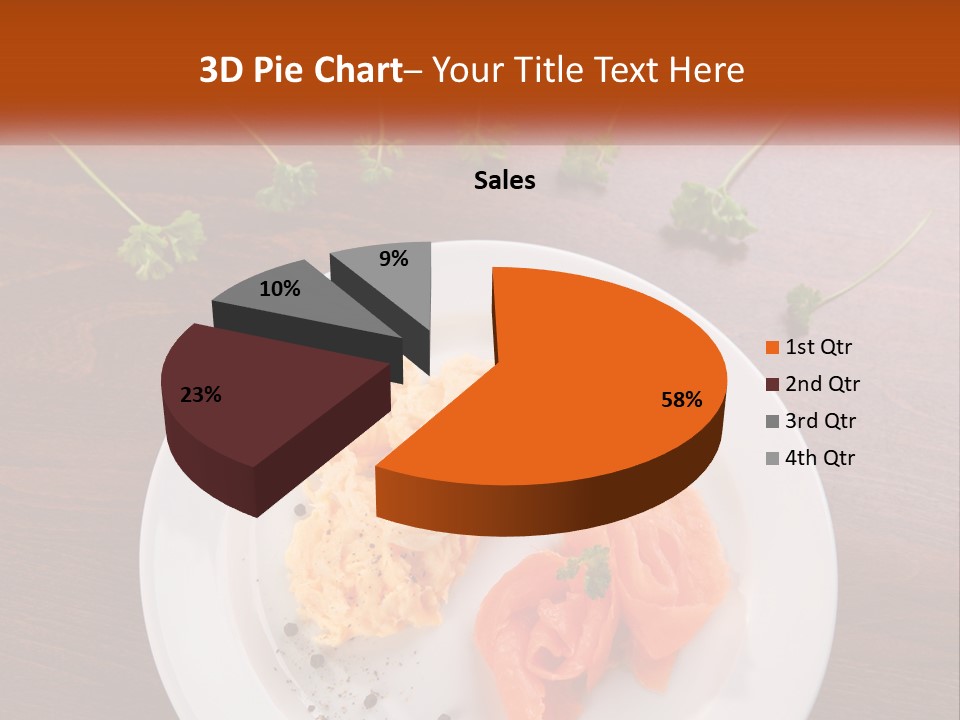 A Plate Of Food On A Wooden Table PowerPoint Template