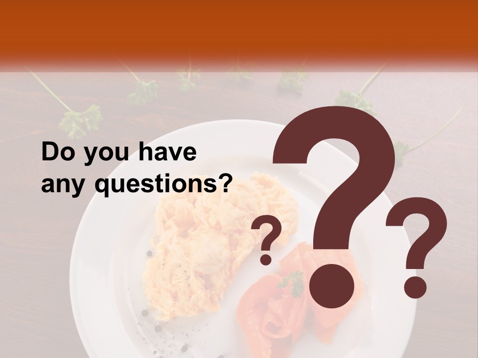 A Plate Of Food On A Wooden Table PowerPoint Template