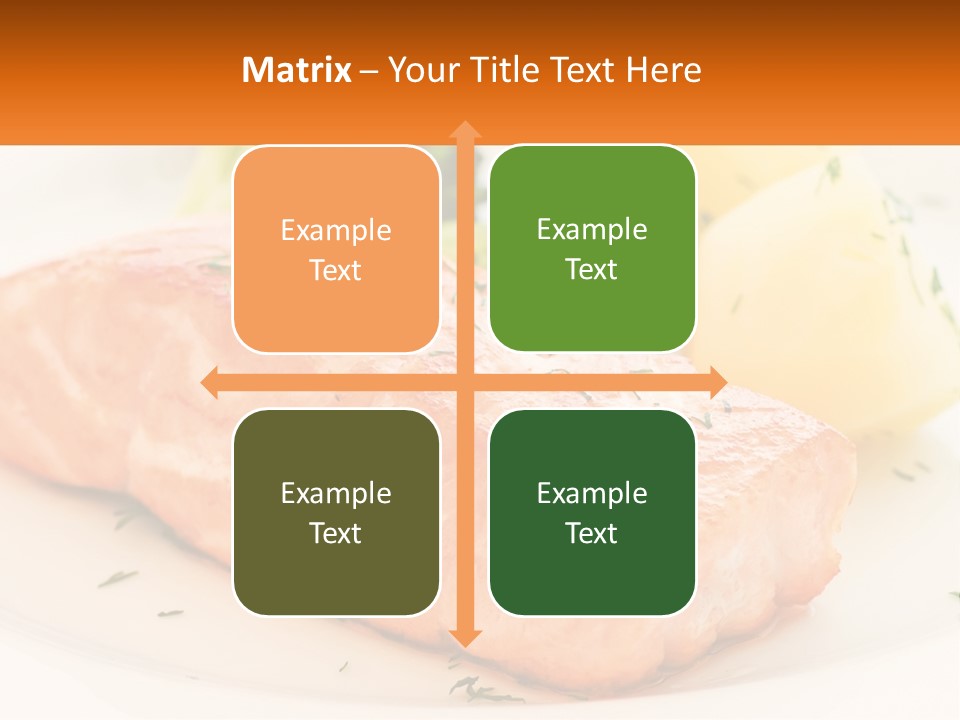 A White Plate Topped With Salmon And Broccoli PowerPoint Template