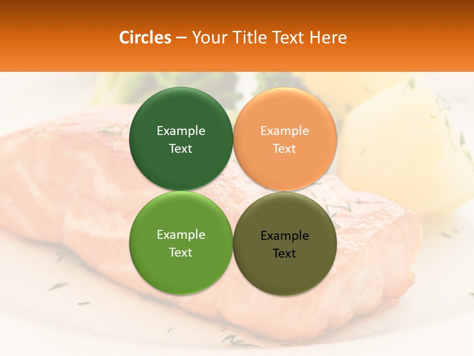 A White Plate Topped With Salmon And Broccoli PowerPoint Template