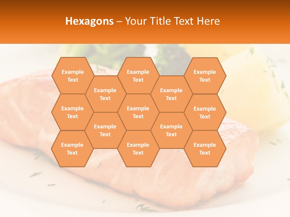 A White Plate Topped With Salmon And Broccoli PowerPoint Template