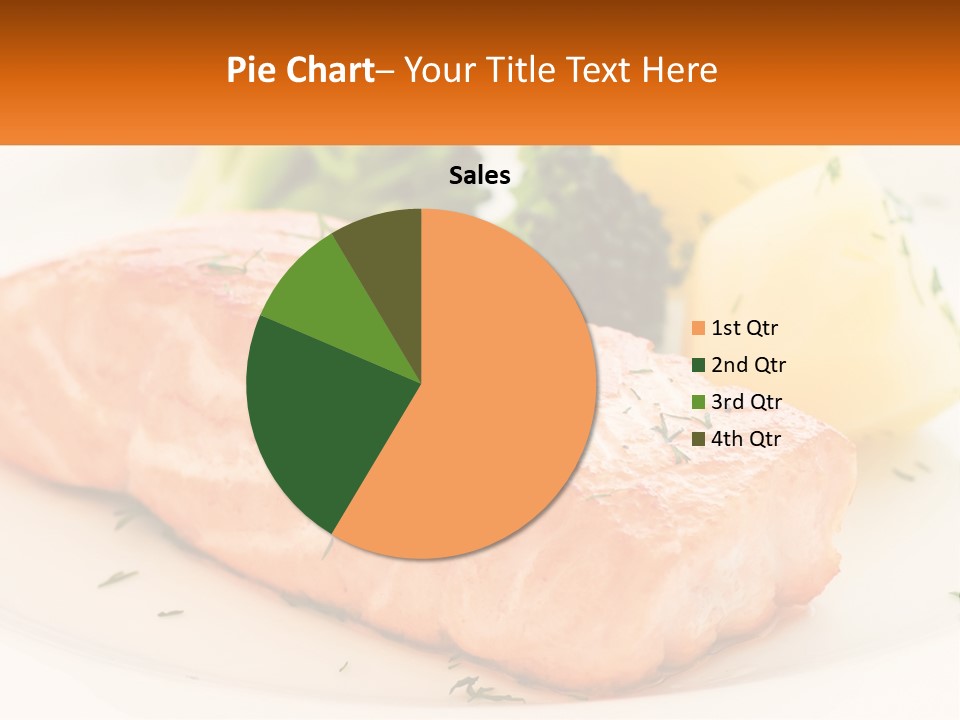 A White Plate Topped With Salmon And Broccoli PowerPoint Template