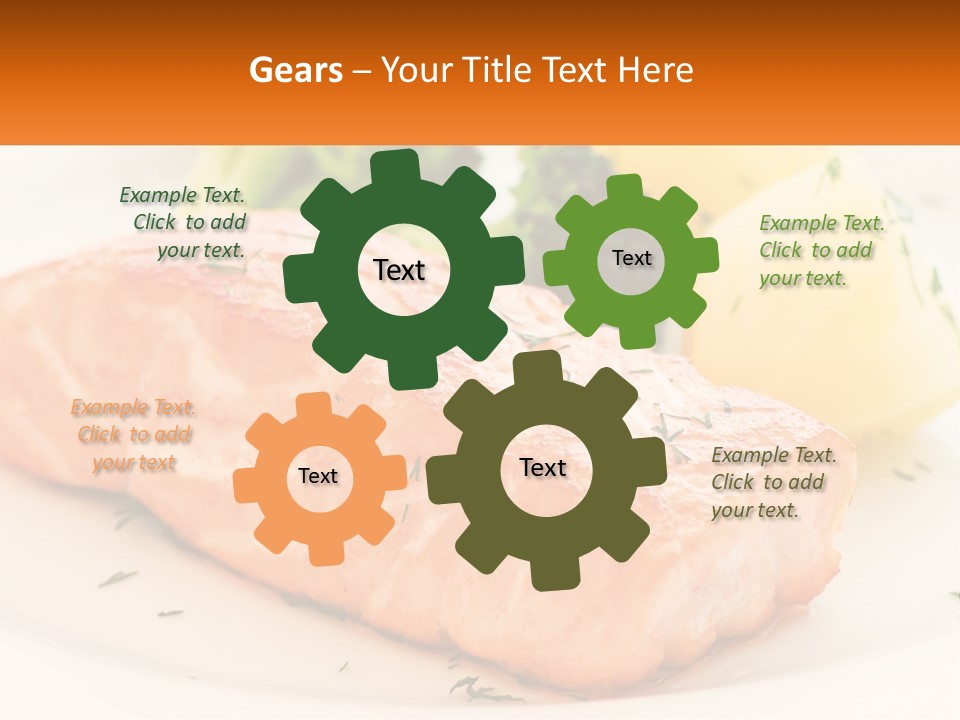 A White Plate Topped With Salmon And Broccoli PowerPoint Template