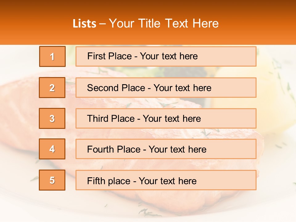 A White Plate Topped With Salmon And Broccoli PowerPoint Template