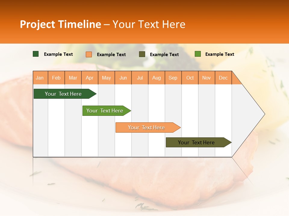 A White Plate Topped With Salmon And Broccoli PowerPoint Template