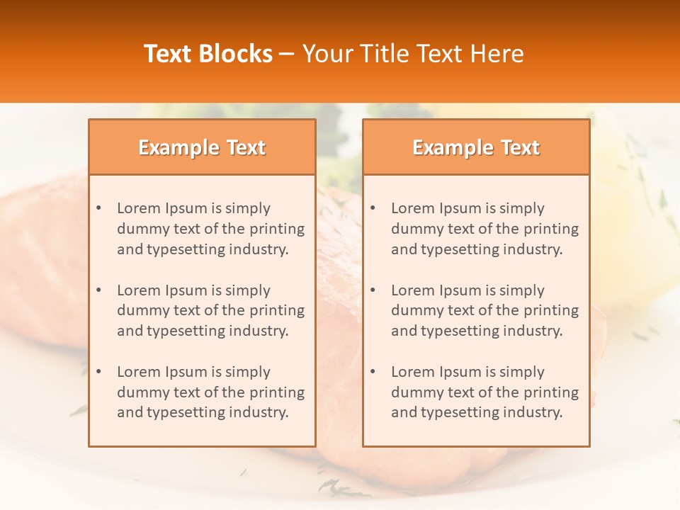 A White Plate Topped With Salmon And Broccoli PowerPoint Template