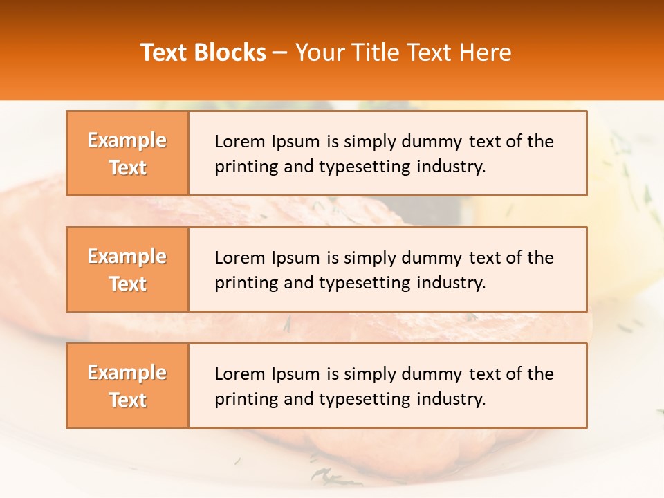 A White Plate Topped With Salmon And Broccoli PowerPoint Template