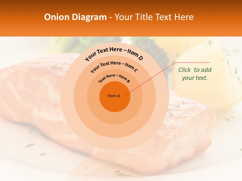 A White Plate Topped With Salmon And Broccoli PowerPoint Template