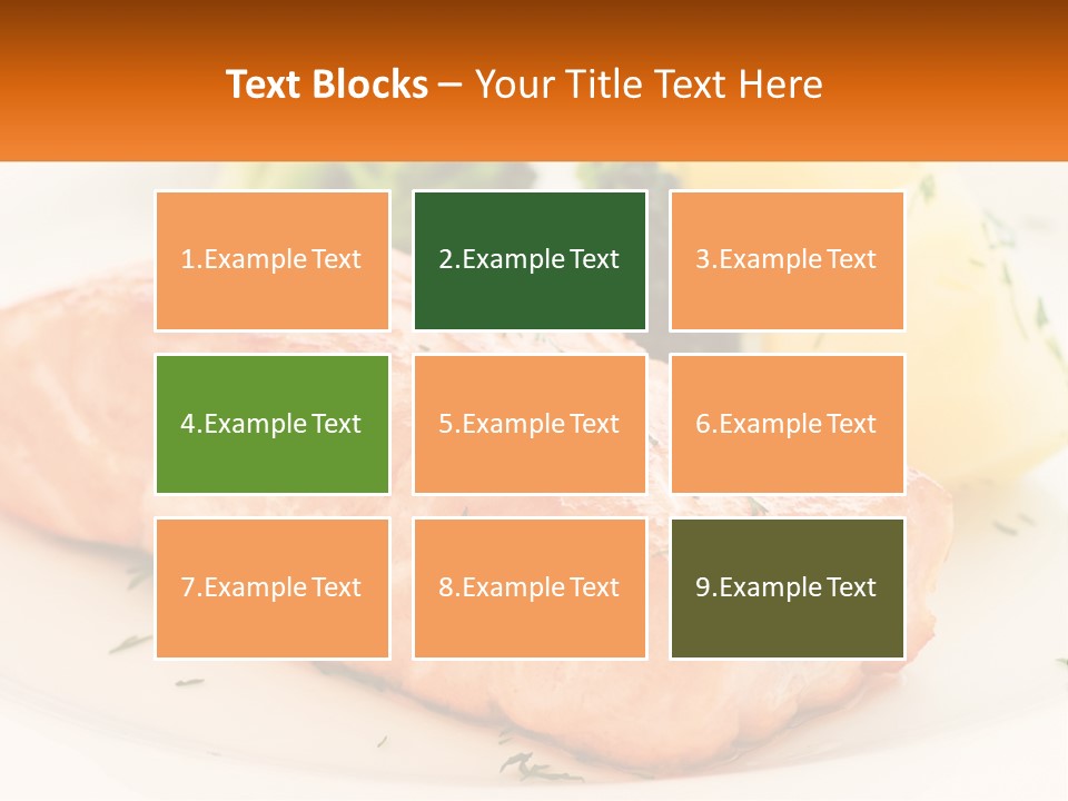 A White Plate Topped With Salmon And Broccoli PowerPoint Template