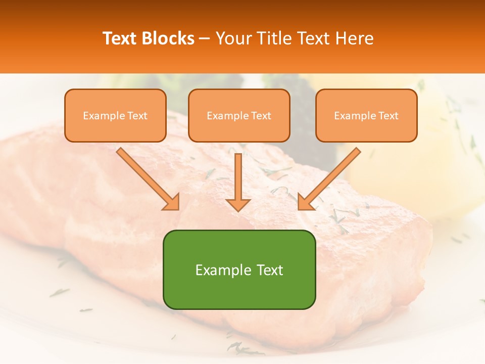 A White Plate Topped With Salmon And Broccoli PowerPoint Template
