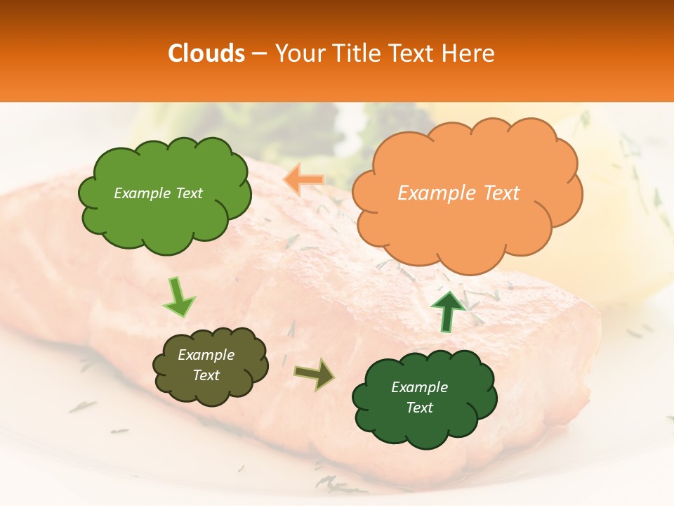 A White Plate Topped With Salmon And Broccoli PowerPoint Template