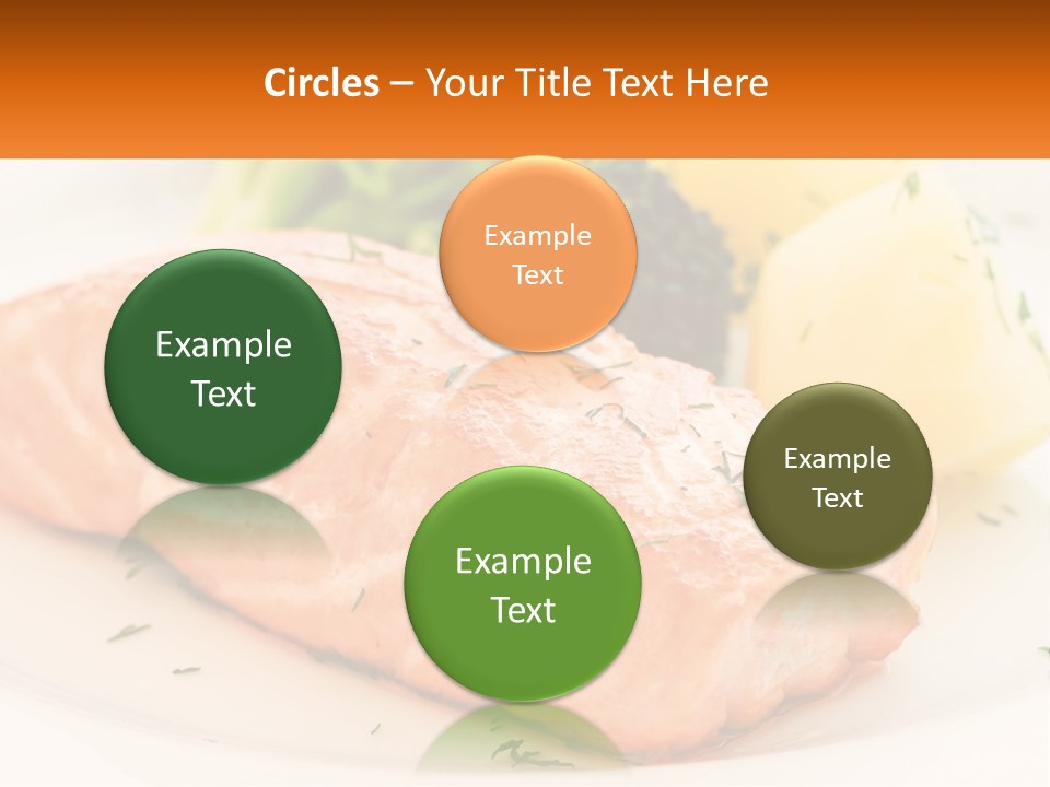 A White Plate Topped With Salmon And Broccoli PowerPoint Template