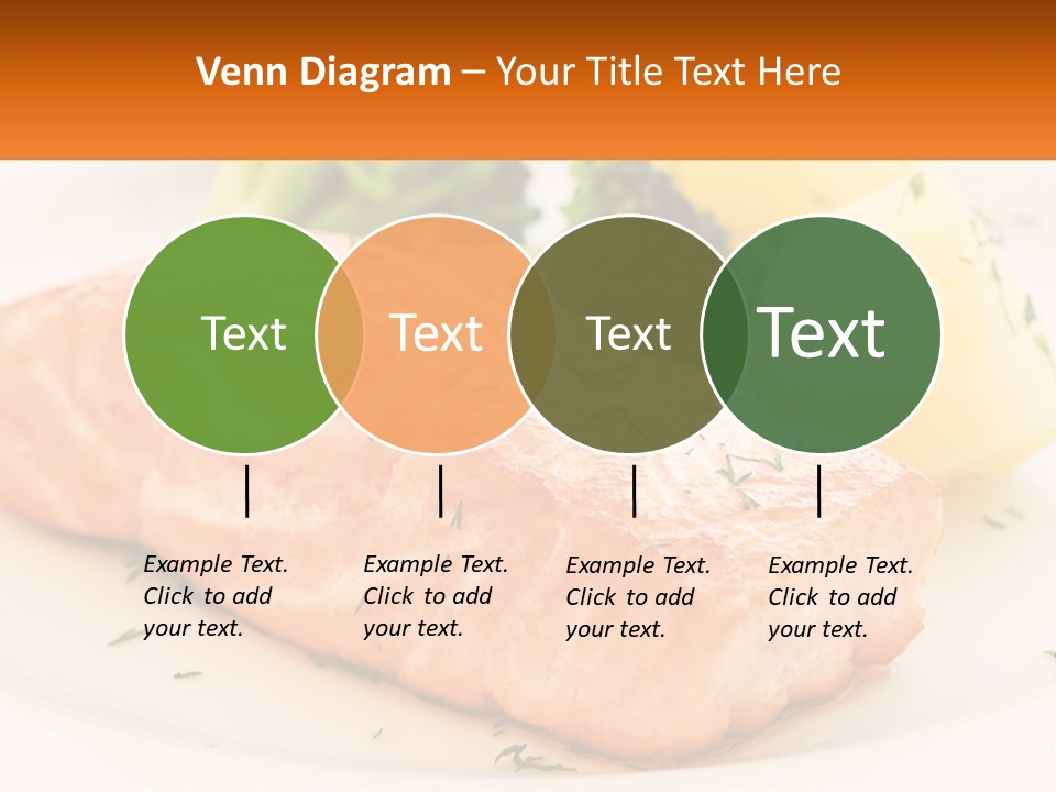 A White Plate Topped With Salmon And Broccoli PowerPoint Template