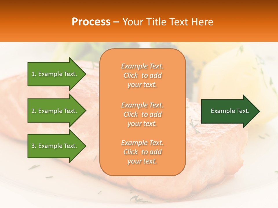 A White Plate Topped With Salmon And Broccoli PowerPoint Template