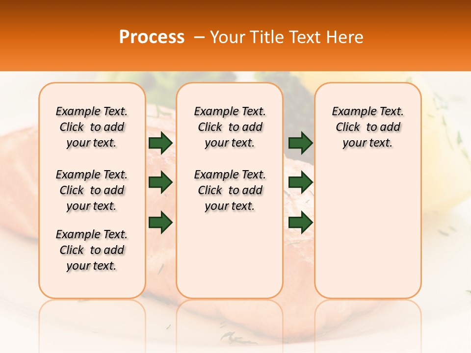 A White Plate Topped With Salmon And Broccoli PowerPoint Template