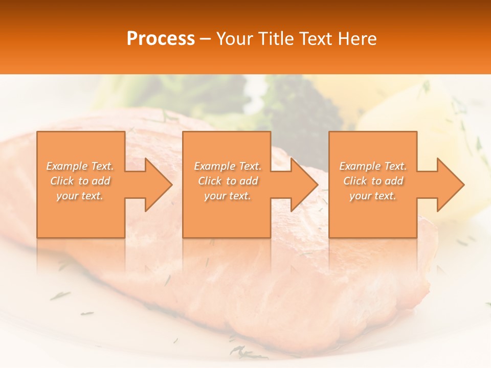 A White Plate Topped With Salmon And Broccoli PowerPoint Template