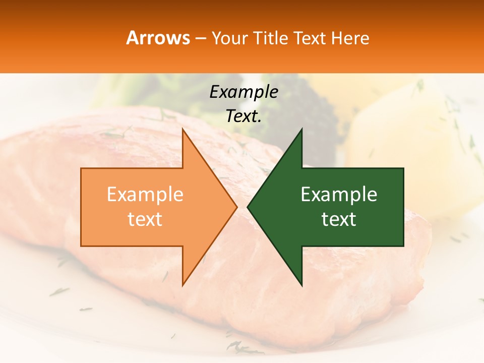 A White Plate Topped With Salmon And Broccoli PowerPoint Template