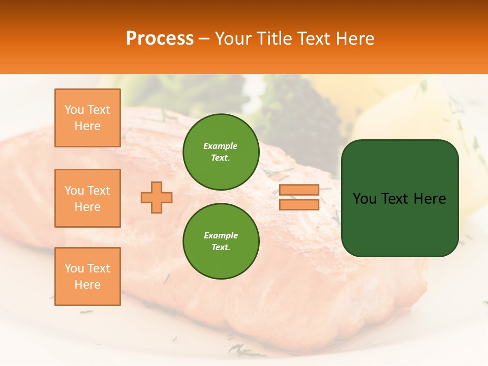 A White Plate Topped With Salmon And Broccoli PowerPoint Template