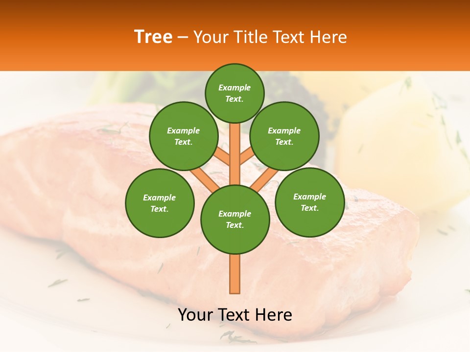 A White Plate Topped With Salmon And Broccoli PowerPoint Template