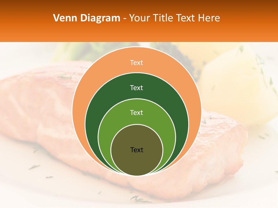 A White Plate Topped With Salmon And Broccoli PowerPoint Template
