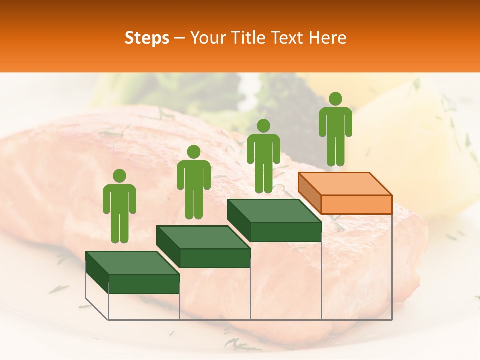 A White Plate Topped With Salmon And Broccoli PowerPoint Template