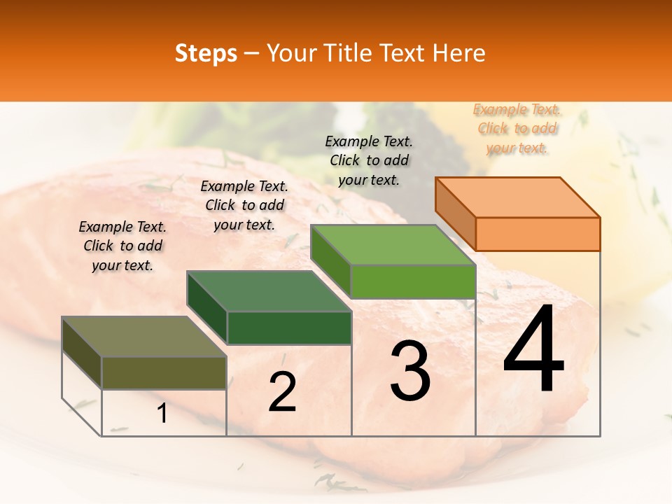 A White Plate Topped With Salmon And Broccoli PowerPoint Template