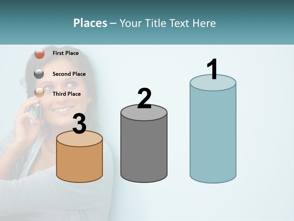 A Beautiful Woman Talking On A Cell Phone PowerPoint Template