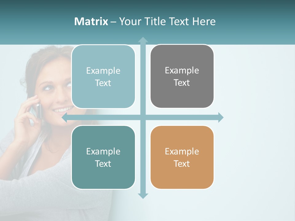 A Beautiful Woman Talking On A Cell Phone PowerPoint Template