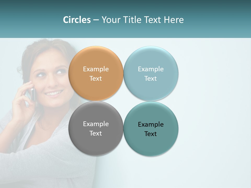 A Beautiful Woman Talking On A Cell Phone PowerPoint Template