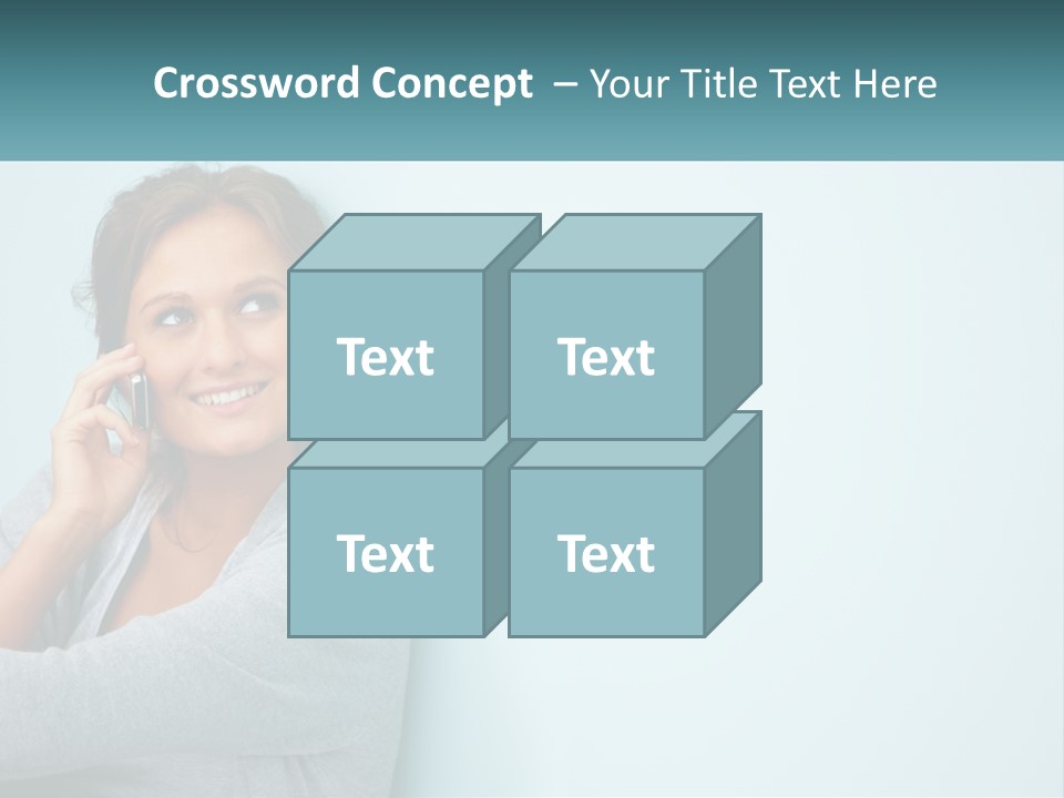 A Beautiful Woman Talking On A Cell Phone PowerPoint Template