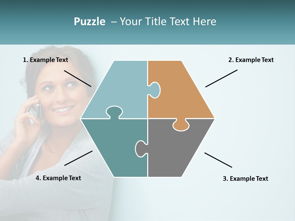 A Beautiful Woman Talking On A Cell Phone PowerPoint Template