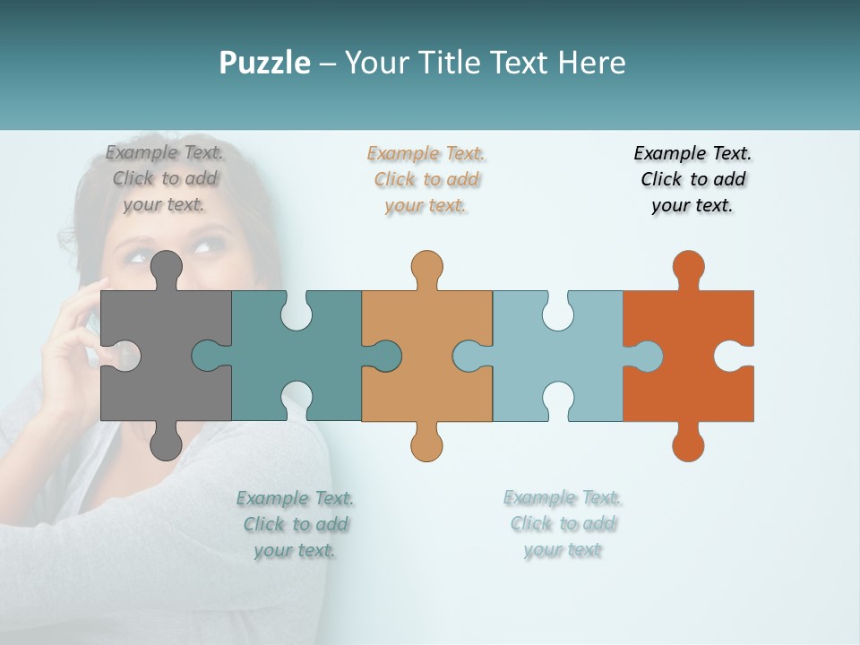 A Beautiful Woman Talking On A Cell Phone PowerPoint Template