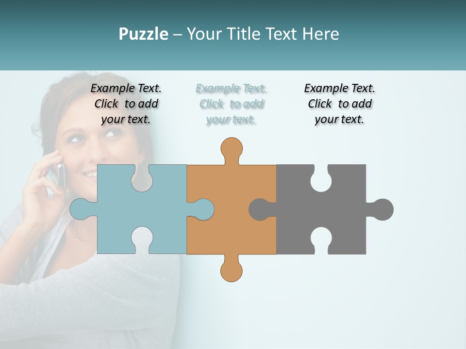 A Beautiful Woman Talking On A Cell Phone PowerPoint Template