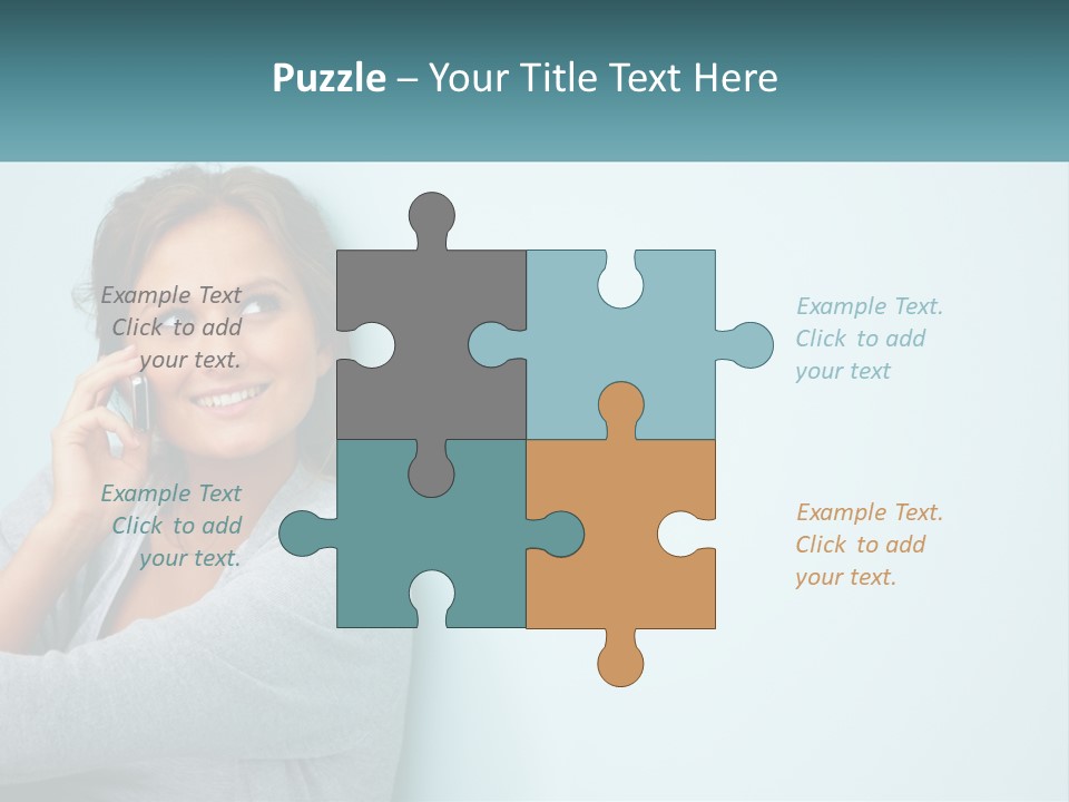 A Beautiful Woman Talking On A Cell Phone PowerPoint Template