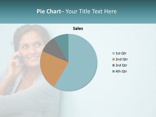 A Beautiful Woman Talking On A Cell Phone PowerPoint Template