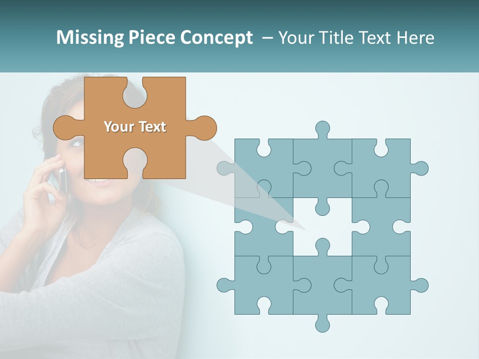 A Beautiful Woman Talking On A Cell Phone PowerPoint Template