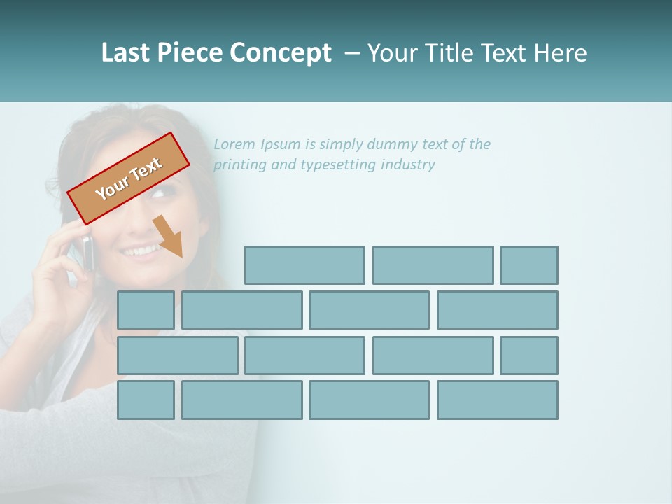 A Beautiful Woman Talking On A Cell Phone PowerPoint Template