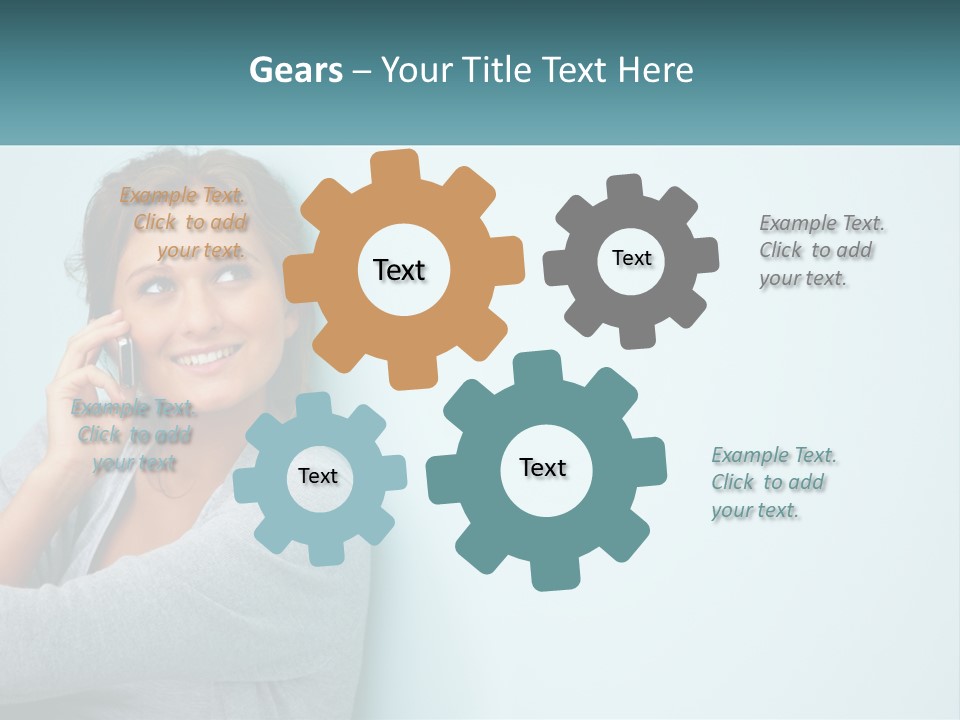 A Beautiful Woman Talking On A Cell Phone PowerPoint Template