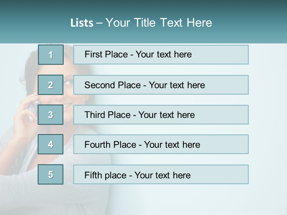 A Beautiful Woman Talking On A Cell Phone PowerPoint Template