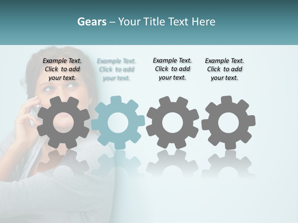 A Beautiful Woman Talking On A Cell Phone PowerPoint Template