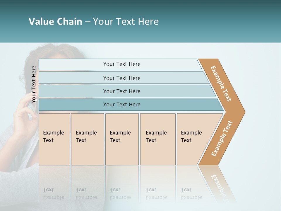 A Beautiful Woman Talking On A Cell Phone PowerPoint Template