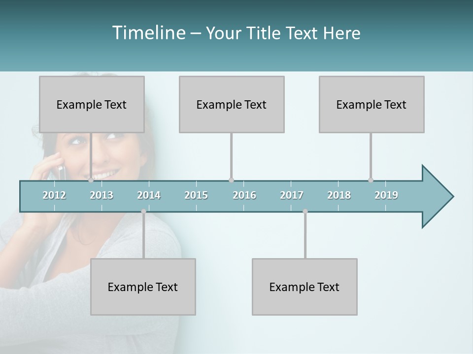 A Beautiful Woman Talking On A Cell Phone PowerPoint Template