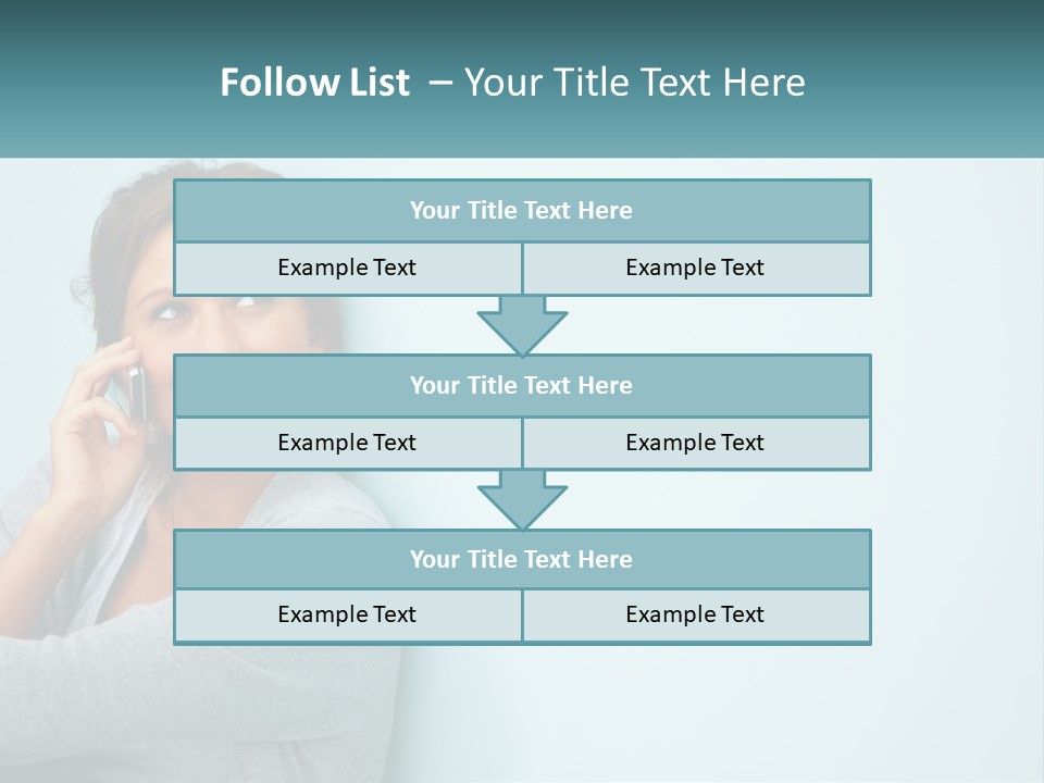 A Beautiful Woman Talking On A Cell Phone PowerPoint Template