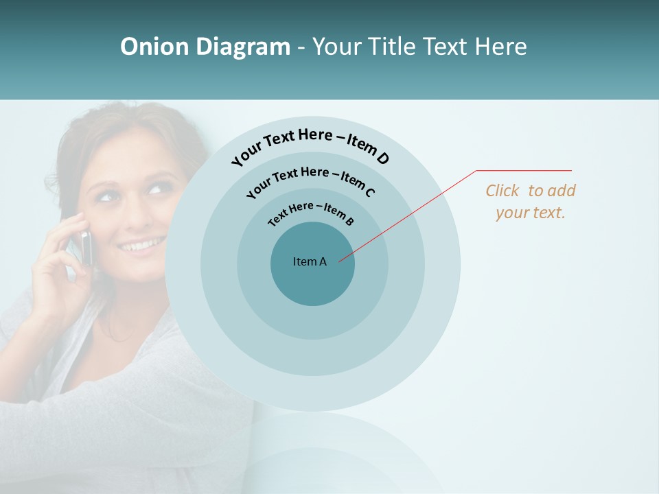 A Beautiful Woman Talking On A Cell Phone PowerPoint Template