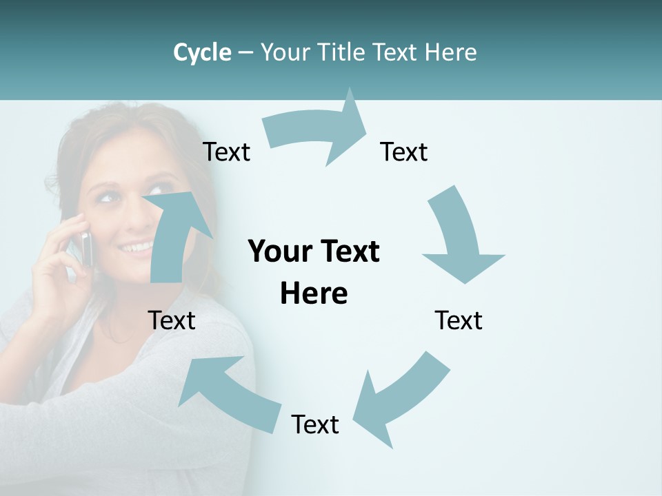 A Beautiful Woman Talking On A Cell Phone PowerPoint Template