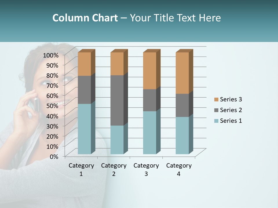 A Beautiful Woman Talking On A Cell Phone PowerPoint Template