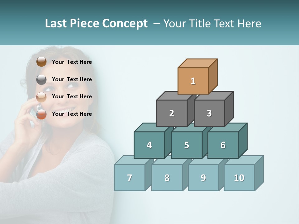 A Beautiful Woman Talking On A Cell Phone PowerPoint Template