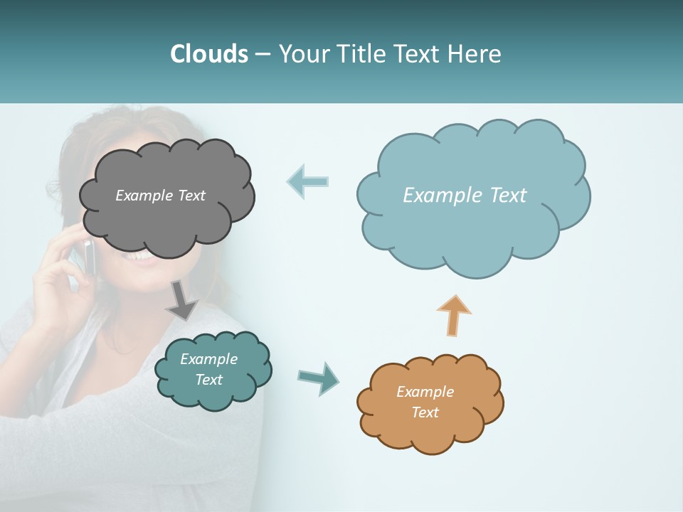 A Beautiful Woman Talking On A Cell Phone PowerPoint Template