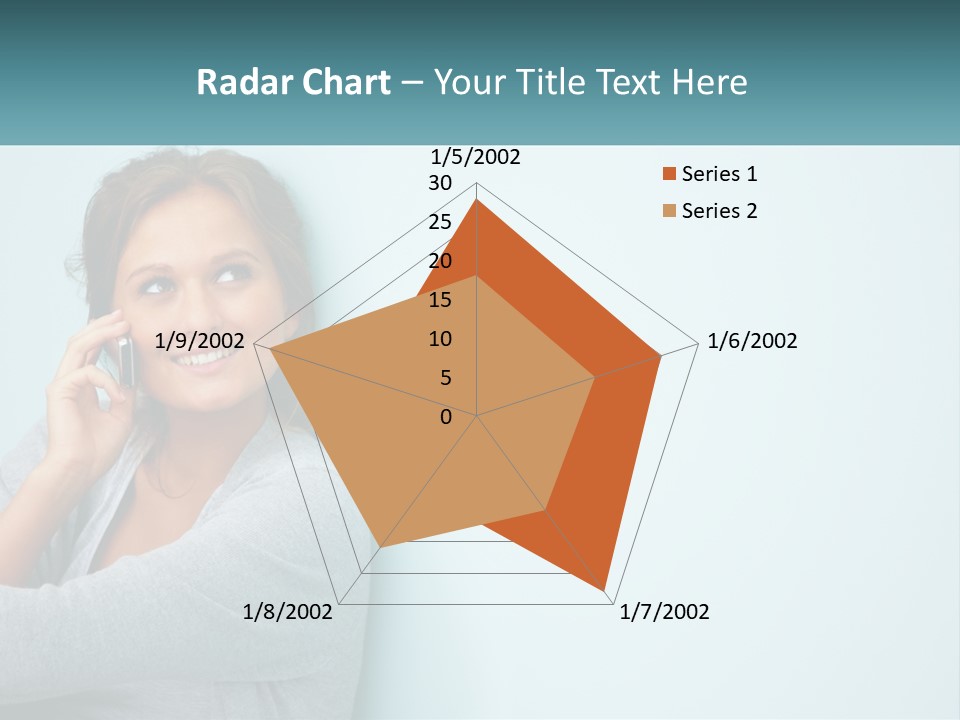 A Beautiful Woman Talking On A Cell Phone PowerPoint Template