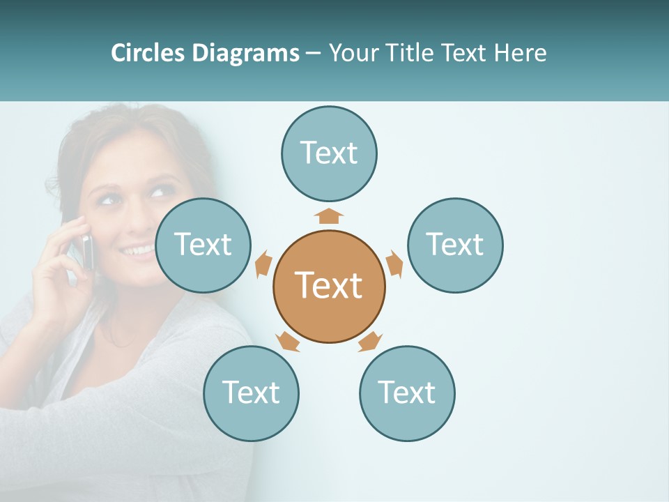 A Beautiful Woman Talking On A Cell Phone PowerPoint Template